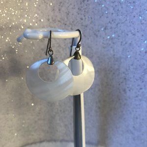 White Oyster Shell Earrings